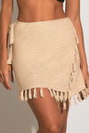 Elan Clothing Crochet Mini Wrap Skirt Style HHC4137 NA in NAtural; 