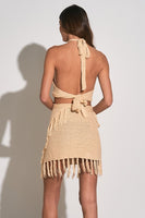 Elan Clothing Crochet Mini Wrap Skirt Style HHC4137 NA in NAtural; 