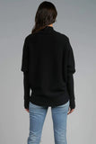 Elan Clothing Keegan Sweater Style SW10455 in Black;Criss Cross Turtle Neck Sweater