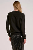 Elan Clothing Martini Sweater Style SWP10495 in Both Black and in White; Crystal Martini Sweater; Crystal Martini Glass Embellished Sweater