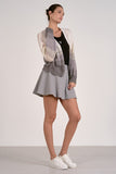 Elan Clothing Minnie Cardigan Style SWO11597 in Grey Ombre; Loose Knit Grey Gradient Open Front Spring Cardigan