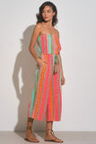 Elan Clothing STRAPLESS COULOTTE Jumpsuit Style CNE7095 in Neon Multi; 
