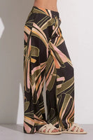 Elan Clothing Simi Pant Style SP2314 in Black Manila; Flowy Summer Wide LEg Pant