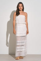 Elan Clothing Strapless Lace Maxi Dress Style VCL5961 in White; 