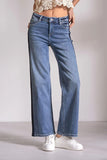 Elan Clothing Gigi Jean Style JE2397 in Denim; Women's Spring Track Stripe Denim Pant; 