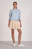 Elan Clothing Two-Tone Mock Neck Sweater Style SWB11593 in Light Teal Tea Color Block; Front to Back Color Block Sweater; 
