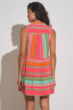 Elan Clothing Venus Dress Style CNE5665 NEON-MU in Neon Multi;A-line mini dress; 