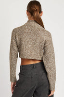 Emory Park Clothing Angie Turtleneck Style IM9140T in Mocha;Cropped Two Ton Yarn Turtleneck Sweater;Heather Brown Turtleneck Sweater; 
