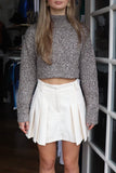 Emory Park Clothing Angie Turtleneck Style IM9140T in Mocha;Cropped Two Ton Yarn Turtleneck Sweater;Heather Brown Turtleneck Sweater; 
