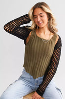 Emory Park Clothing Open Knit Bolero Style IMK8987T in Black;Crochet Bolero;crochet shrug;open knit shrug; 