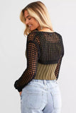 Emory Park Clothing Open Knit Bolero Style IMK8987T in Black;Crochet Bolero;crochet shrug;open knit shrug; 