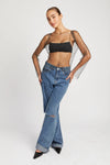 Emory Park Clothing Talulla Top Style IMK8911T in Black;Sheer Rhinestone Top