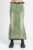 Emory Park Oakley Flared Midi Skirt Style IMK9089S in Olive; 