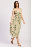 En Saison Clothing Linden Maxi Dress Style IEI4550D in Sage Emerald Yellow Floral; 