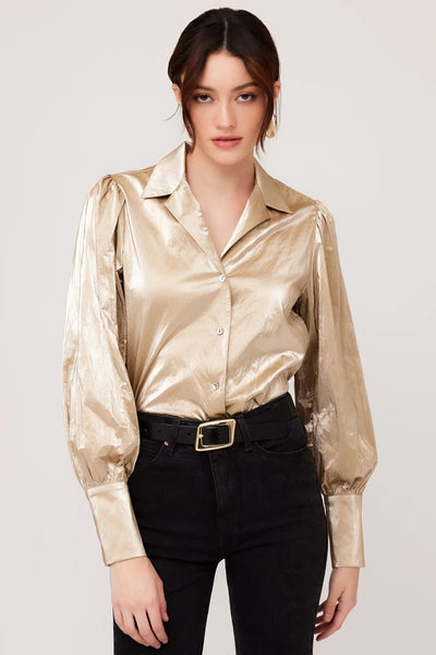FIfteen Twenty Clothing Button Up Shirt Style 4F19046 GDT in Gold; 