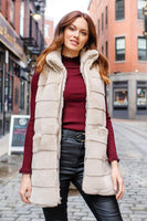 Fabulous Furs Weekender Zip Vest Style 14667 in Olive and in Stone; 