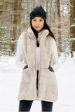 Fabulous Furs Weekender Zip Vest Style 14667 in Olive and in Stone; 