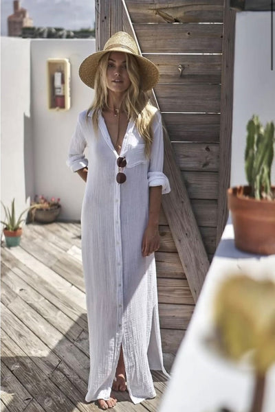 Boyfriend Maxi Dress Gauze -White White / 1(XS) Boyfriend Maxi Dress Gauze -White White / 1(XS)