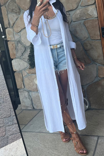 Boyfriend Maxi Dress Gauze -White White / 1(XS) Boyfriend Maxi Dress Gauze -White White / 1(XS)