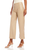 Fifteeen Twenty Clothing Adapt Wide Leg Cropped Pant Style 4F47015 in Beige;Wined LEg Faux Leather Cropped Pant; 
