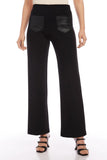 Fifteen Twenty Clothing Contrast Pocket Pants Style 3F36001 in Black;Chic Modern Women's Pant;Women's black Ponte Pant with contrast pockets; 