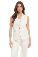 Fifteen Twenty Clothing Faux Leather Vest Style 1F47000 OWH in off White; 
