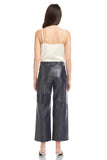 Fifteen Twenty Clothing Faux Patent Leather Cropped Pants Style 4F34011 in Navy; Faux Leather Navy Blue Patent Cropped Pant; 