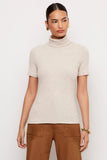 Fifteen Twenty Clothing Jana Short Sleeve Turtleneck Top style 3F56009 in Camel; The Perfect Short Sleeve Turtleneck to go with trousers, jeans and skirts.