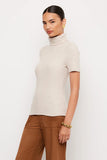 Fifteen Twenty Clothing Jana Short Sleeve Turtleneck Top style 3F56009 in Camel; The Perfect Short Sleeve Turtleneck to go with trousers, jeans and skirts.