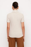 Fifteen Twenty Clothing Jana Short Sleeve Turtleneck Top style 3F56009 in Camel; The Perfect Short Sleeve Turtleneck to go with trousers, jeans and skirts.
