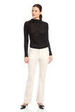 Fifteen Twenty Clothing Khami Velvet Burnout Shirred Top style 3F39702 in Leopard Black; Black Velvet Leopard embossed Semi Sheer Night Out Top