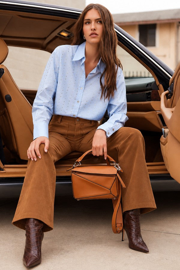 Lisa Embellished Button Up Top
