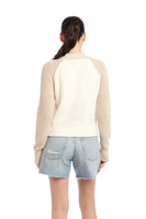 Fifteen Twenty Clothing Marina Color Block Cardigan Style 1F89936OWAL in Off Whit with Almond; 