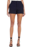Fifteen Twenty Clothing Modern Shorts style F09074 in Navy; Women's cotton viscose spandex blend elevated stretch twill spring summer shorts
