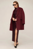 Fifteen Twenty Clothing Row Brushed Coat Style 3F34500 in Wine; 