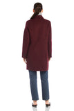 Fifteen Twenty Clothing Row Brushed Coat Style 3F34500 in Wine; 