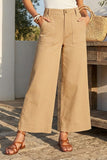 Fifteen Twenty Clothing Ryder Pants Style 1F45402 KHA in Khaki; Women's Khaki Tan Ankle Length Flare wide leg Spring Summer Pant.  Made in the USA.