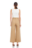 Fifteen Twenty Clothing Ryder Pants Style 1F45402 KHA in Khaki; Women's Khaki Tan Ankle Length Flare wide leg Spring Summer Pant.  Made in the USA.