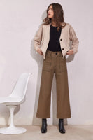 Fifteen Twenty Clothing Rylee Crop Pant Style 3F12505 HNT in Houndstooth;Fall Trouser;Fall Career Pant;Fall Houndstooth Trouser Pant; 