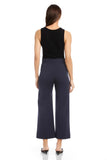 Fifteen Twenty Clothing Rylee Cropped Pant Style F16001 in Navy; Navy Blue Cropped Wide Leg Trouser