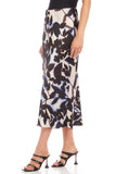 Fifteen Twenty Clothing Shadow Leaf Satin Midi Skirt Style 4F45588 Prt in Print;Leaf Printed Satin Midi Skirt;Fifteen Twenty Printed Satin Midi Skirt; 