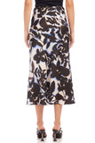 Fifteen Twenty Clothing Shadow Leaf Satin Midi Skirt Style 4F45588 Prt in Print;Leaf Printed Satin Midi Skirt;Fifteen Twenty Printed Satin Midi Skirt; 