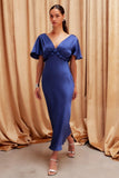 Fifteen Twenty Clothing Shailene Flutter Sleeve Dress Style 4F11822 DPB in Deep Blue; 