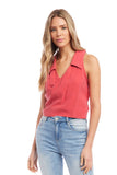 Fifteen Twenty Clothing Sleeveless Wrap Top Style 2F21539 Rou in Rouge; 