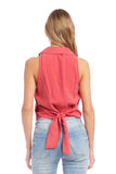 Fifteen Twenty Clothing Sleeveless Wrap Top Style 2F21539 Rou in Rouge; 