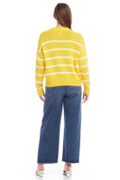 Fifteen Twenty Clothing Stripe Sweater STyle 1F89375 in Yellow;Striped Sweater;Yellow Sweater;Fifteen Twenty Yellow Striped Sweater; 