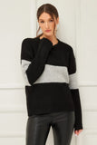 Fifteen Twenty Clothing Stripe Sweater Style 3F89375 in Black;Wide Stripe Sweater;Soft Crew Neck Sweater;Women's Fall Sweater