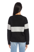 Fifteen Twenty Clothing Stripe Sweater Style 3F89375 in Black;Wide Stripe Sweater;Soft Crew Neck Sweater;Women's Fall Sweater