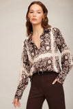 Fifteen Twenty Mia Bias Skirt Style 3F37600 Prt in Print;Fifteen Twenty Clothing Tess Half Placket Shirt Style 3F37601 in Print; 