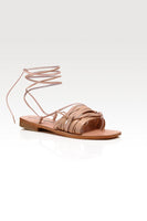 Free PEople CAMI HUARACHE WRAP SANDAL Style OB1627899 in Latte;Women's Ankle Wrap Sandal;Free People Wrap Sandal; 